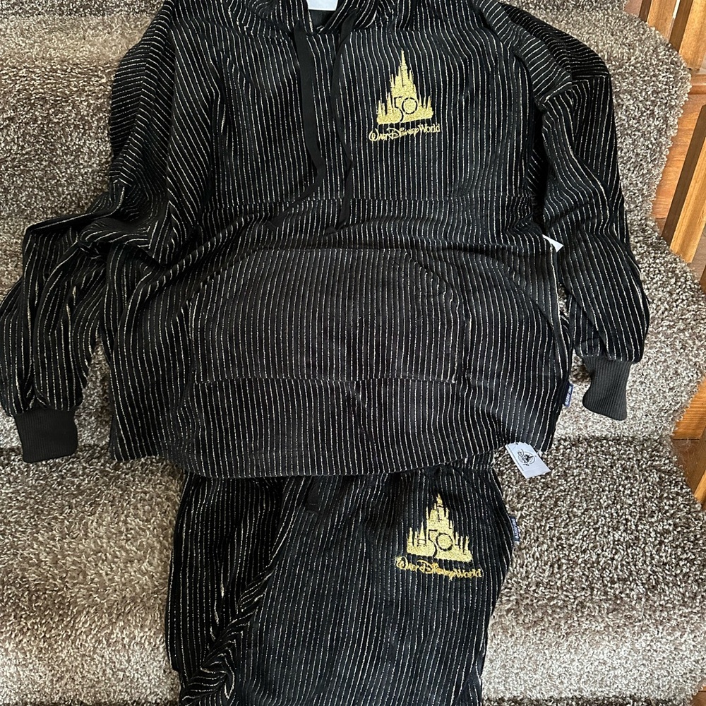 Disney Black and Gold Velour Tracksuit